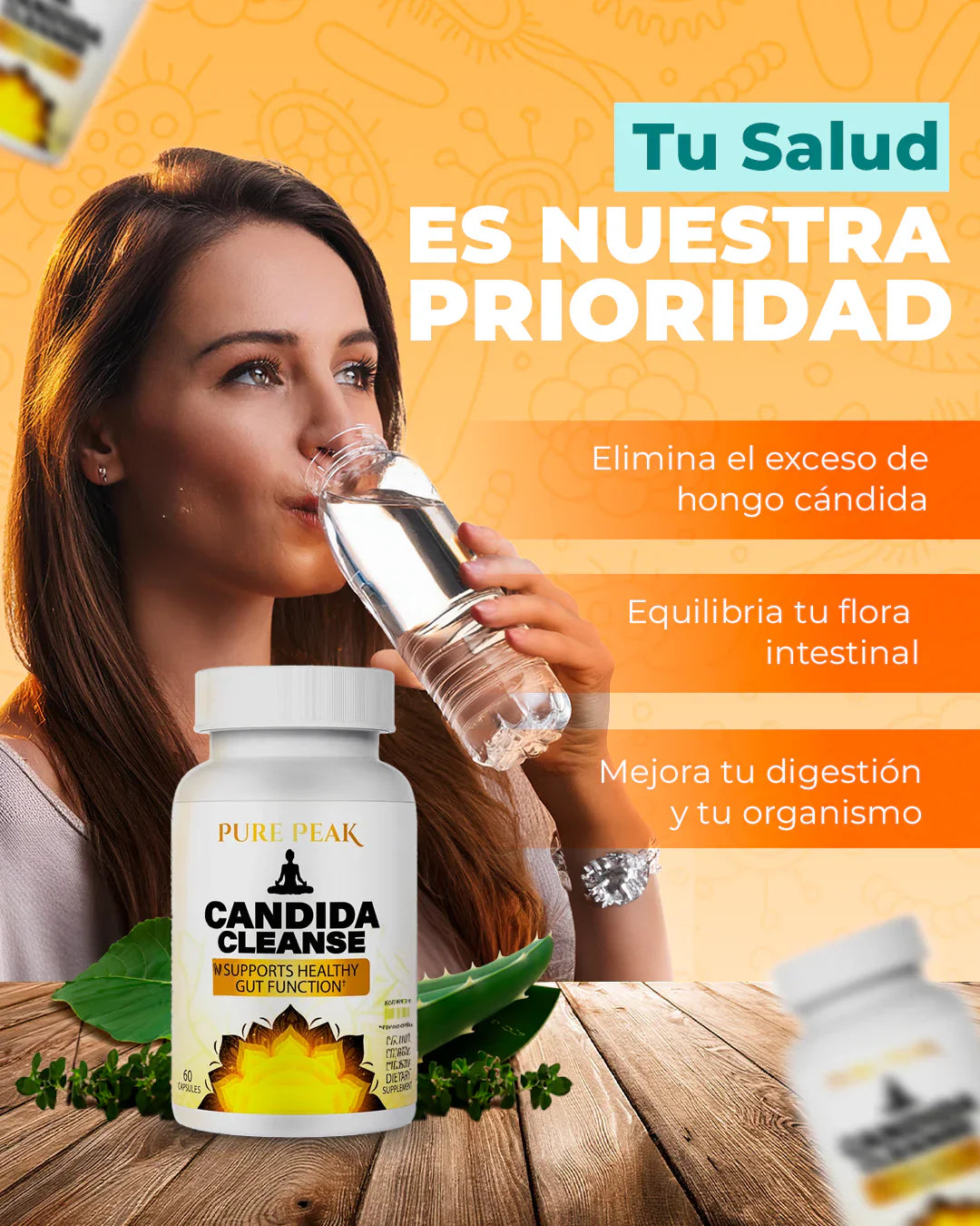 CANDIDA CLEANSE 60 CÁPSULA – REDUCE HINCHAZÓN Y MEJORA LA DIGESTIÓN